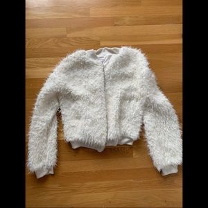 Fluffy White Glam Jacket
